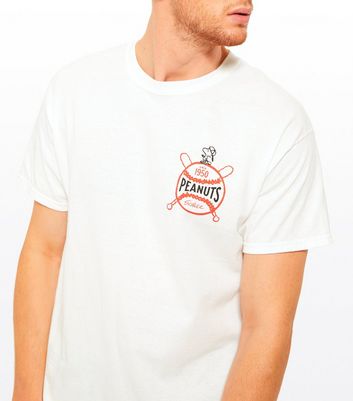 White Peanuts Baseball Logo T-Shirt 