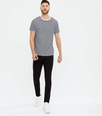 Black Dark Wash Skinny Stretch Jeans 