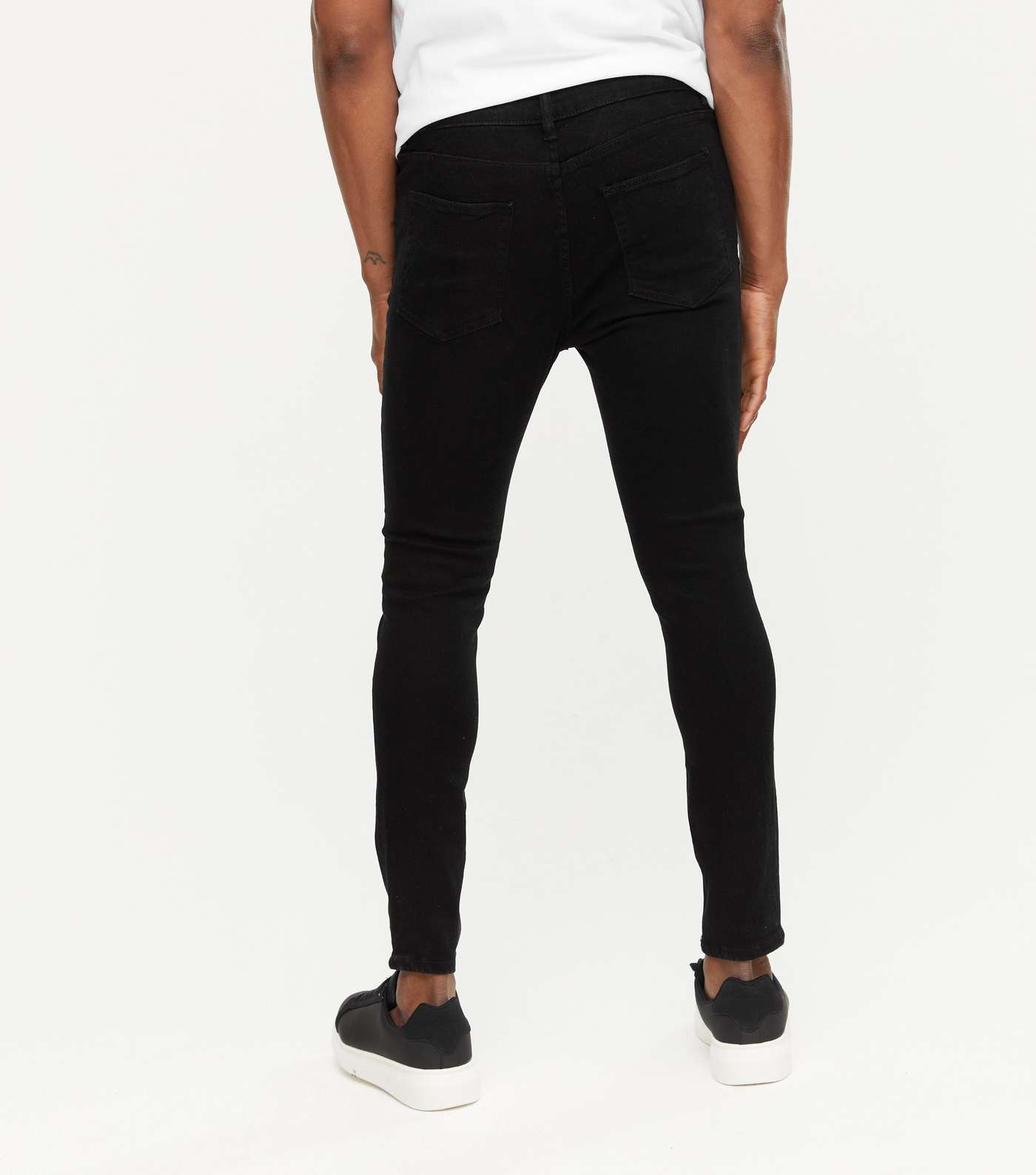 Black Dark Wash Super Skinny Stretch Jeans  Image 4