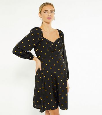 new look black spotty dress