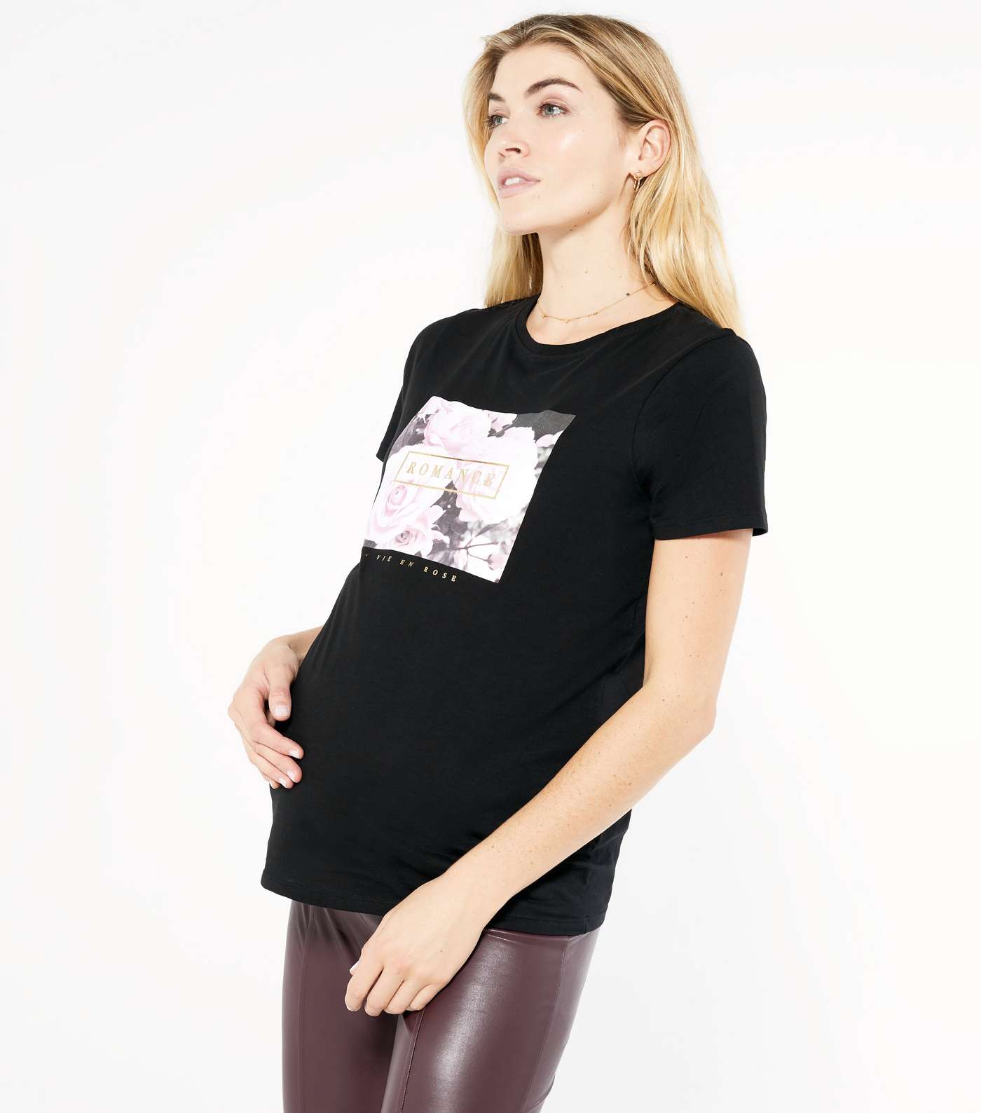 Maternity Black Roses Photo T-Shirt 