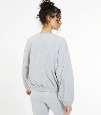 Grey puff outlet sleeve sweatshirt