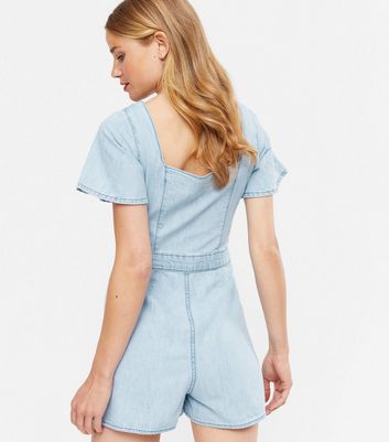 light blue denim playsuit