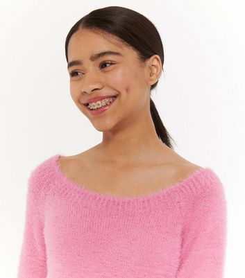 New look pink fluffy jumper sale