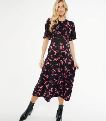 midi black maternity dress