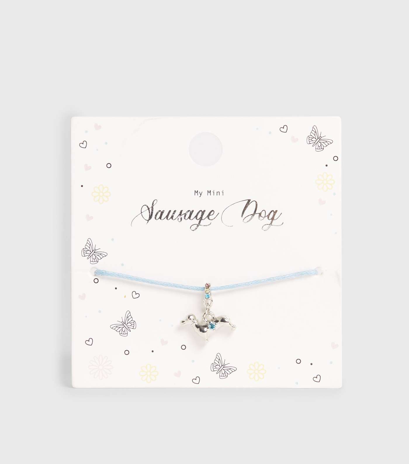 Girls Silver Sausage Dog Charm Bracelet