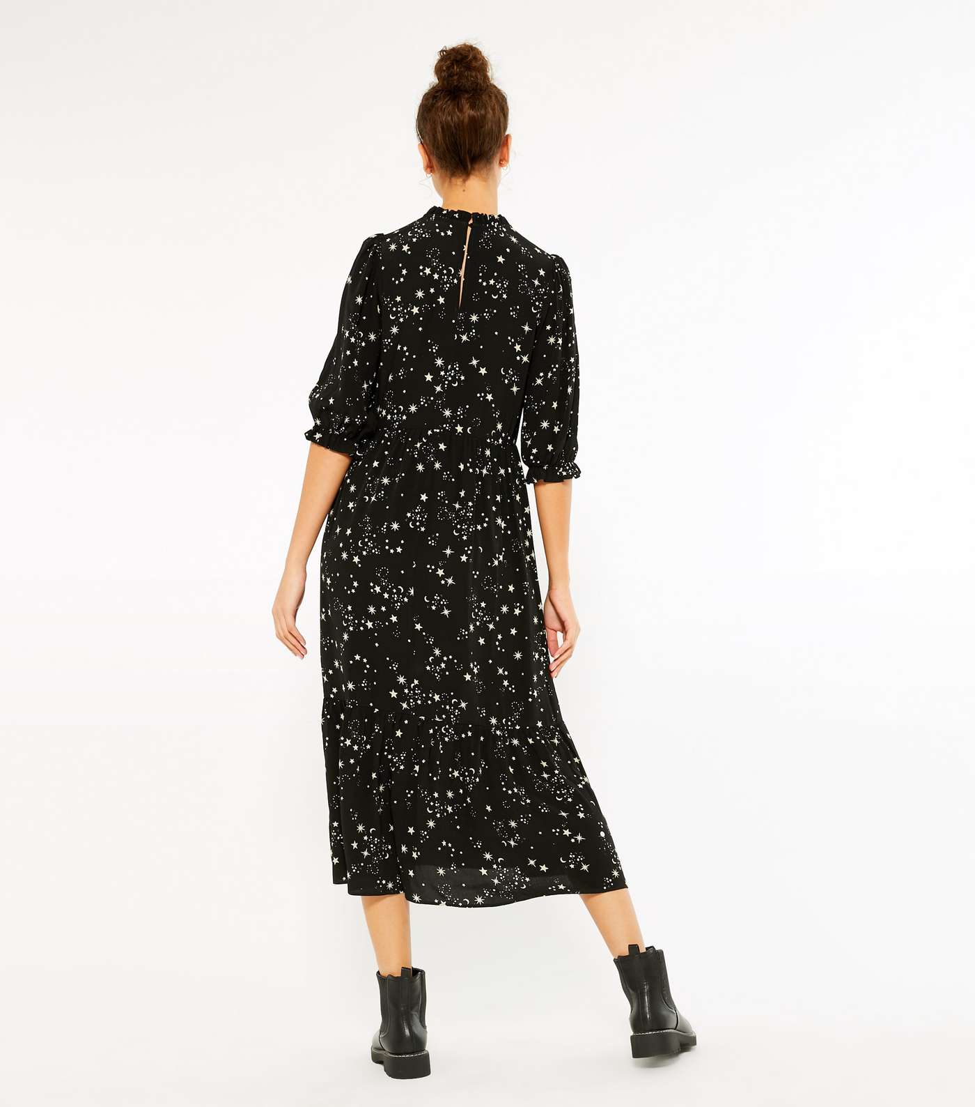 Tall Black Mystic Star Print Midi Dress Image 3