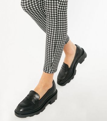 chunky leather penny loafers