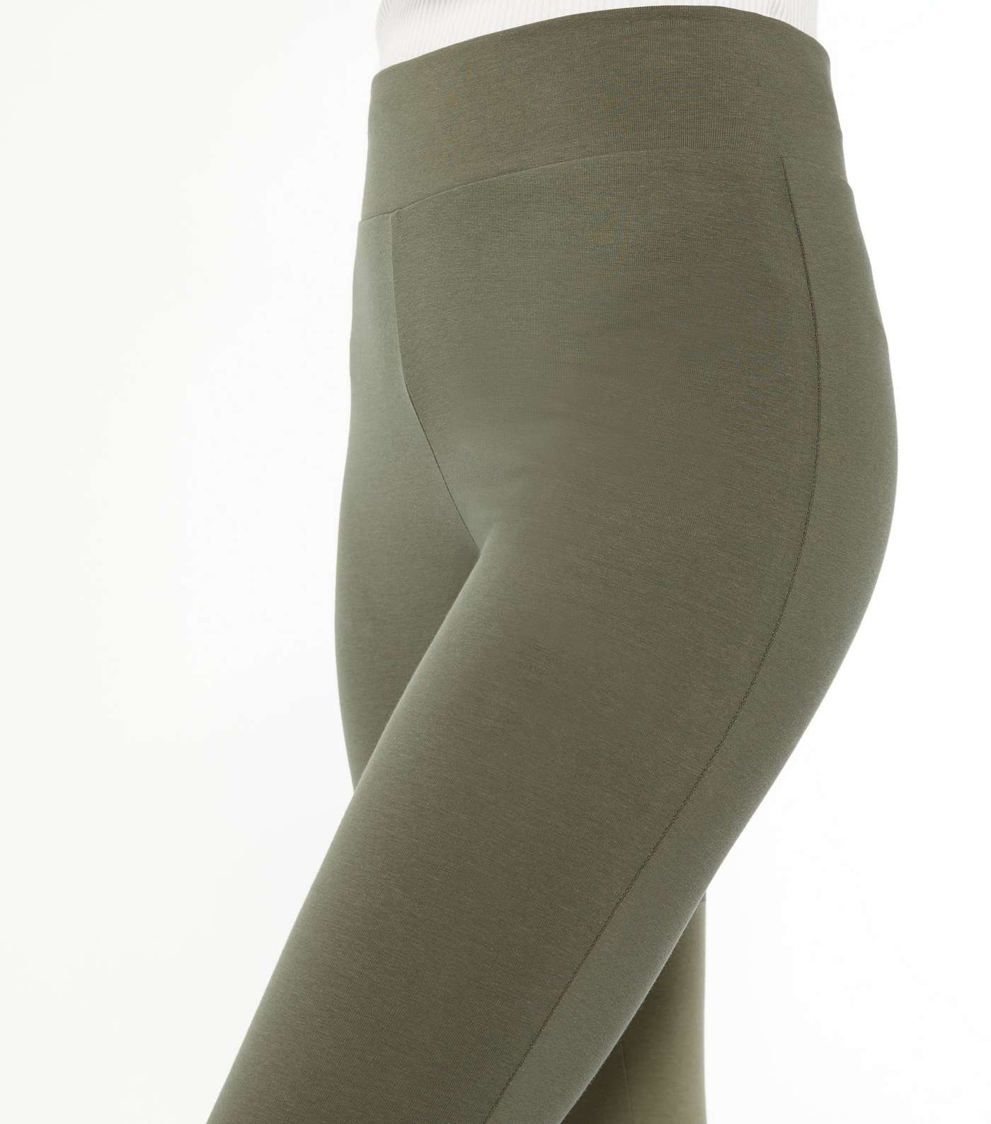 2 Pack Green and Black Jersey Leggings  Image 4
