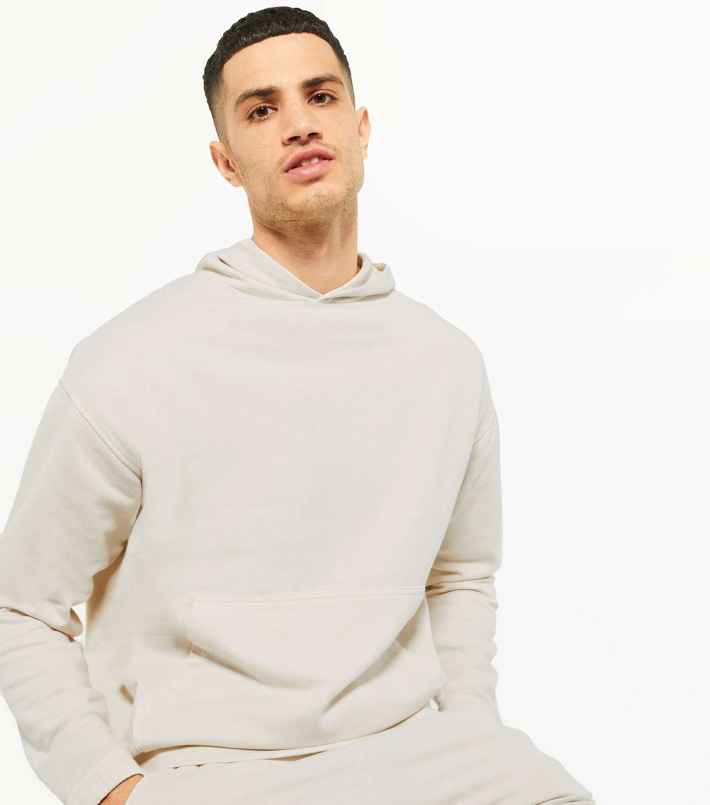 Cream Washed Jersey Pocket Front Hoodie