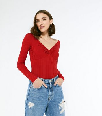 New look cheap red bodysuit