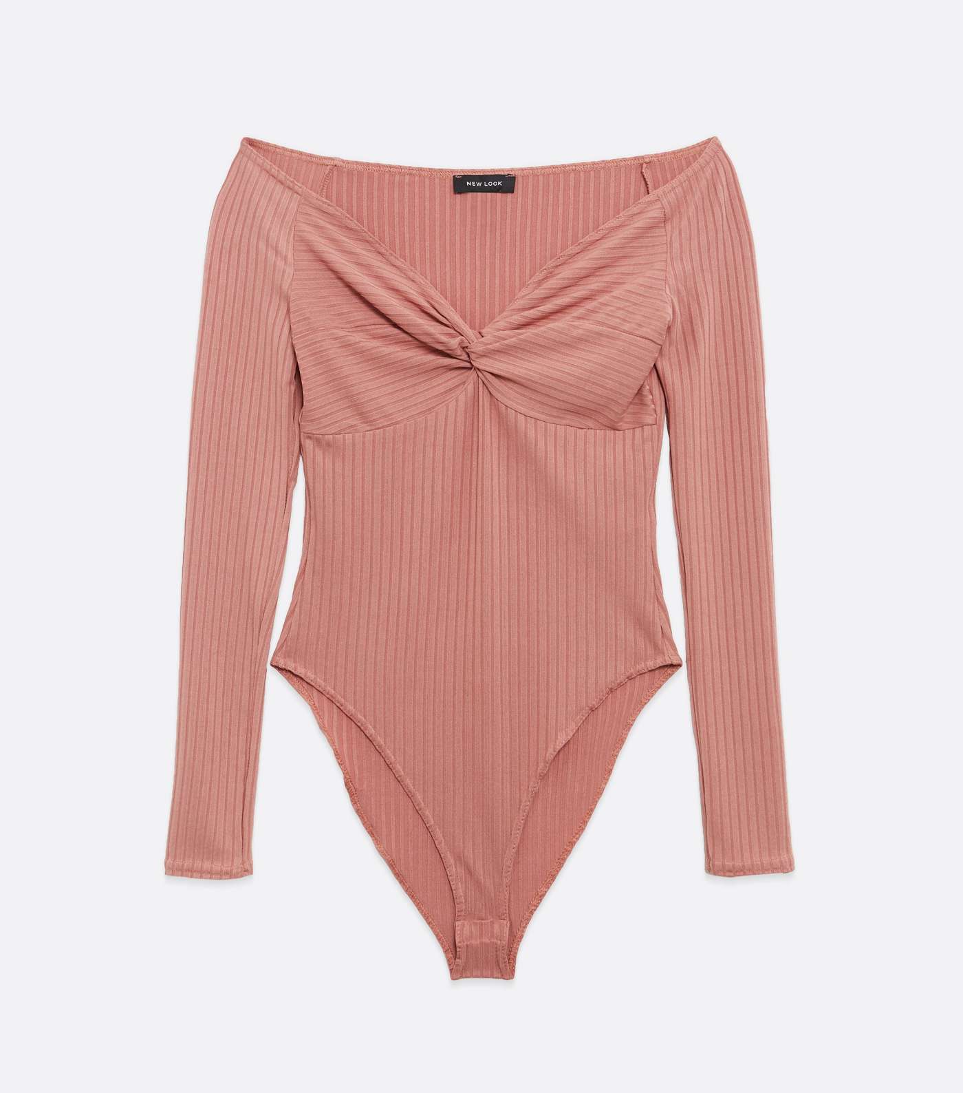 Mid Pink Twist Front Long Sleeve Bodysuit Image 5