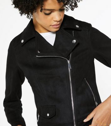 black biker jacket womens suede