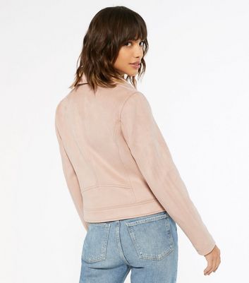 New look pink outlet suede jacket