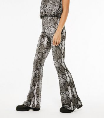 Black snake print store trousers