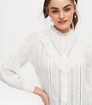 high neck lace shirt