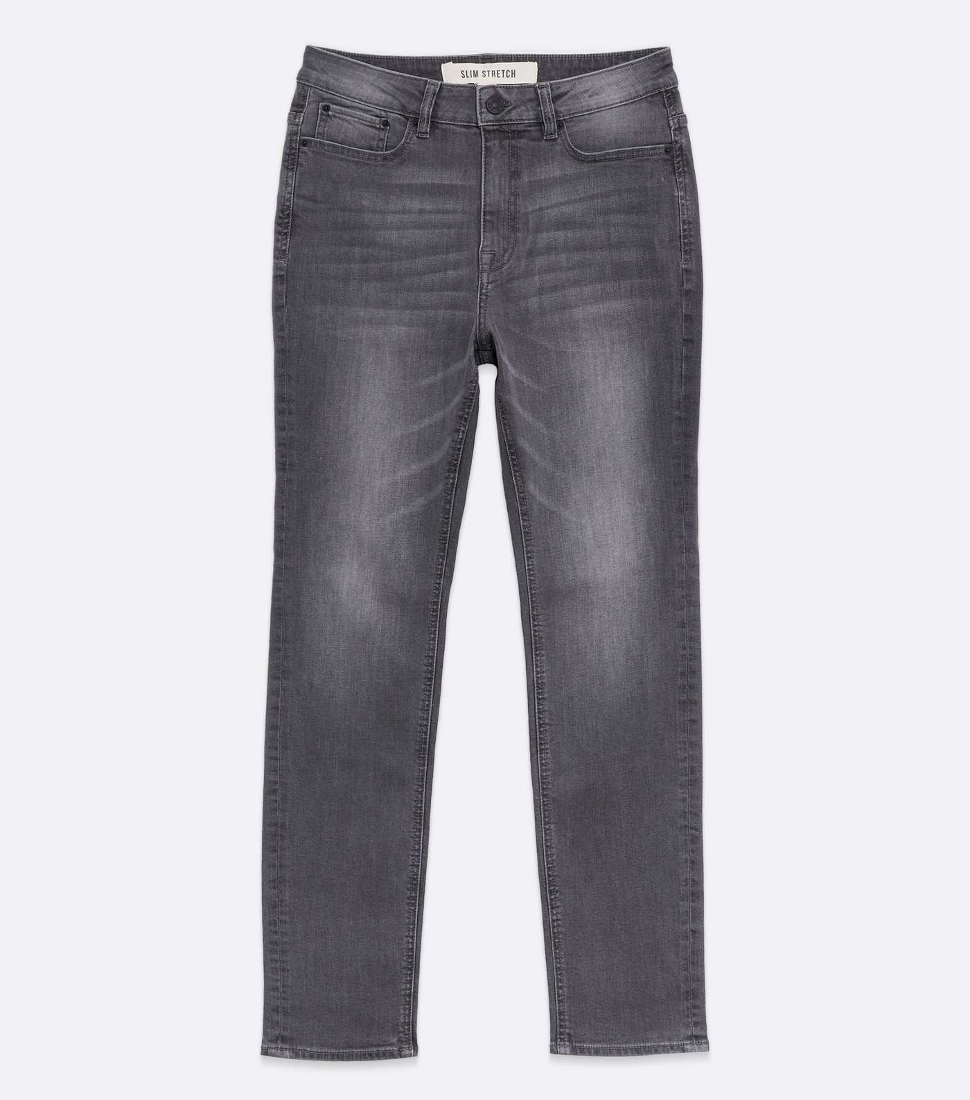 Pale Grey Washed Slim Stretch Jeans Image 5