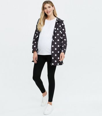 Maternity Black Spot Packable Mac | New 