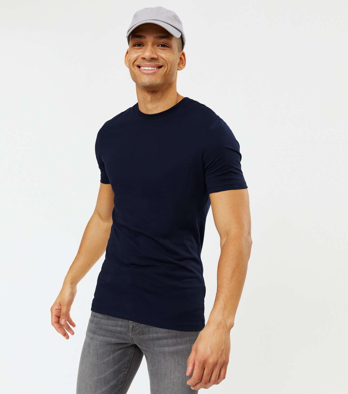 Navy Crew Neck Muscle Fit T-Shirt