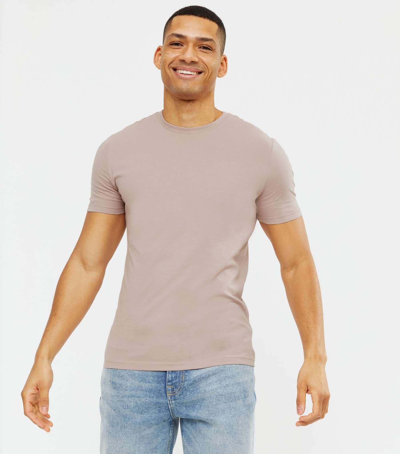 Mid Pink Crew Neck Muscle Fit T-Shirt