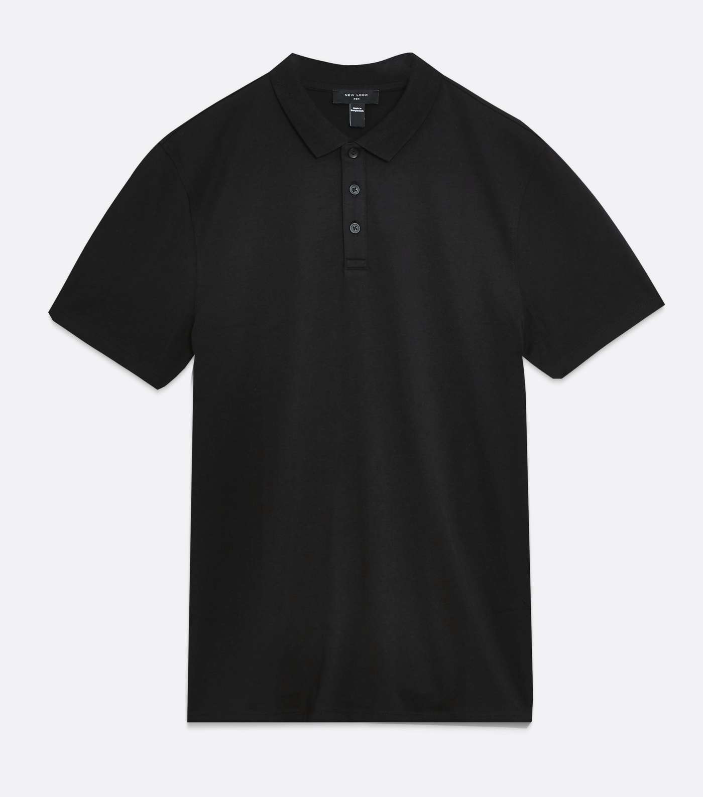 Black Jersey Short Sleeve Polo Shirt Image 5