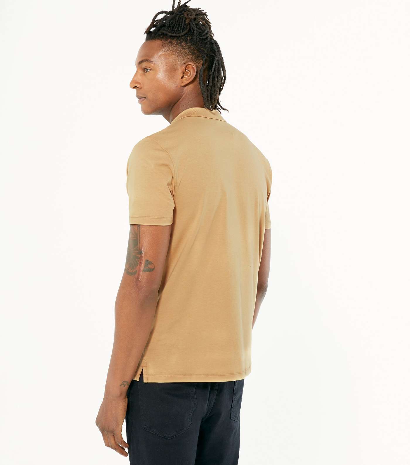 Camel Jersey Short Sleeve Polo Shirt Image 4