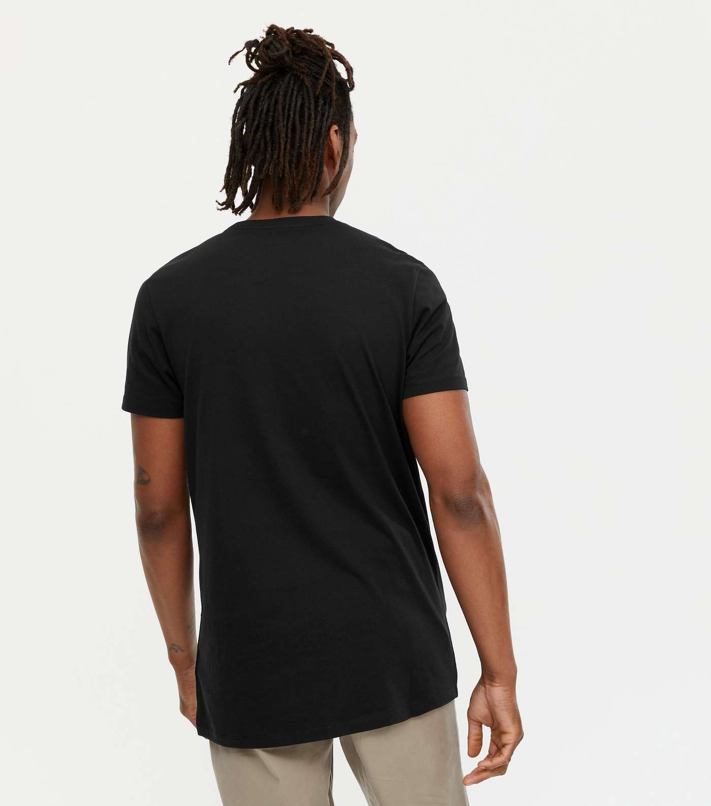 Black Crew Neck Long T-shirt Image 4