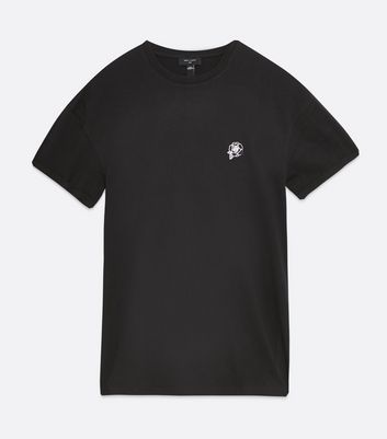 Black Rose Embroidered Short Sleeve T 