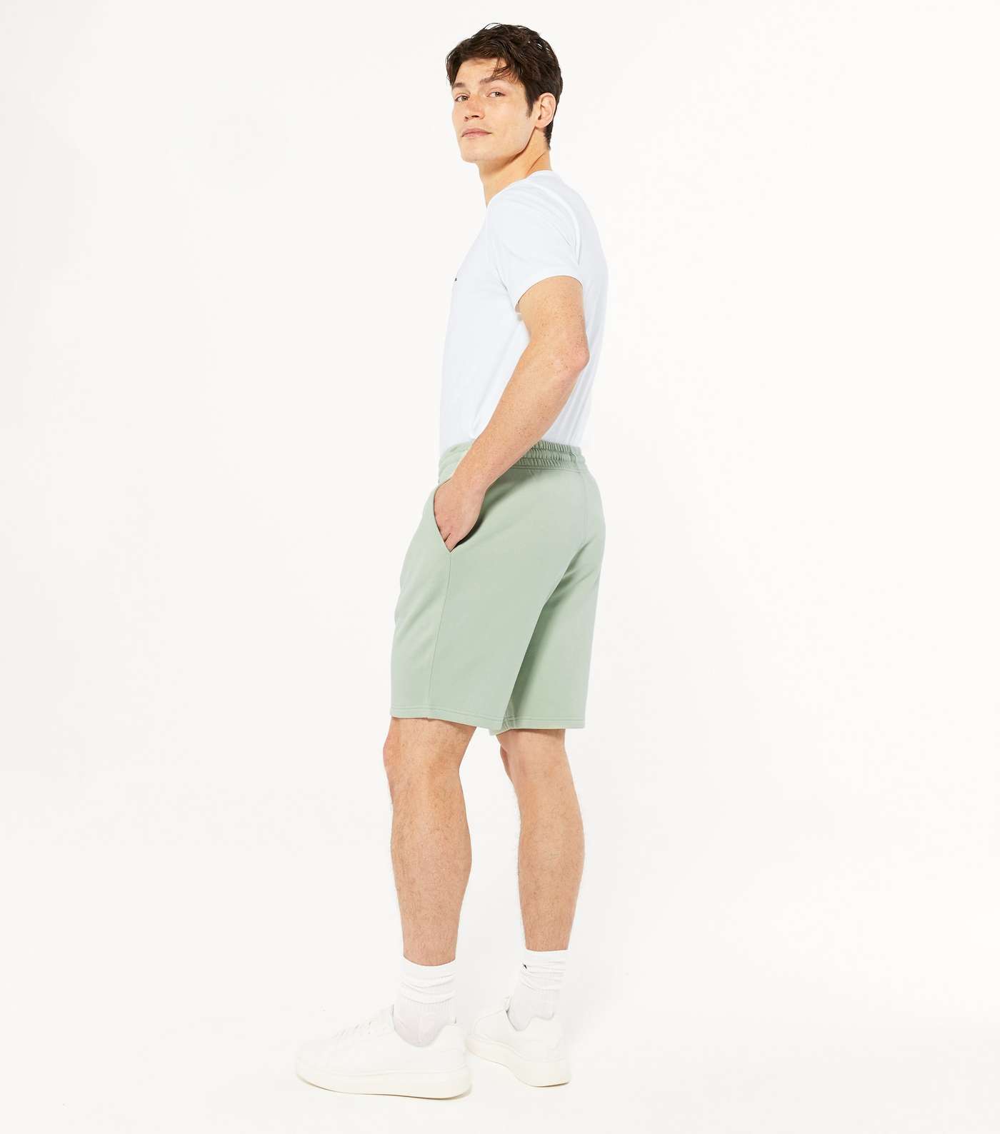 Light Green Jersey Tie Front Shorts Image 4