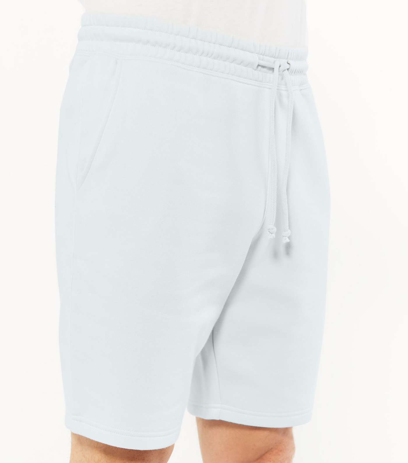 Pale Blue Jersey Tie Front Shorts  Image 3