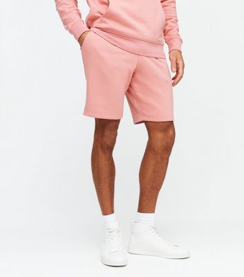 Men's Deep Pink Jersey Tie Front Shorts New Look