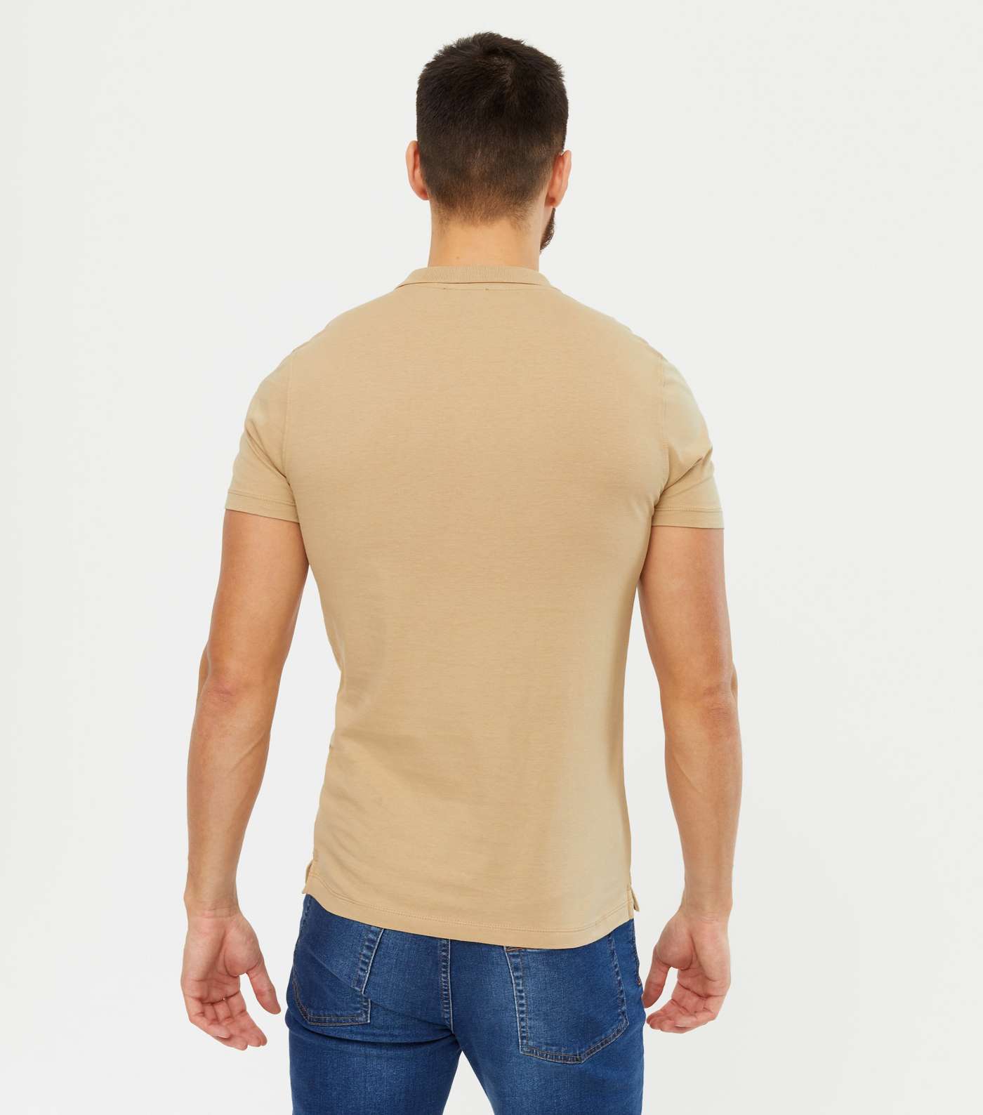 Camel Short Sleeve Muscle Fit Polo Shirt Image 4
