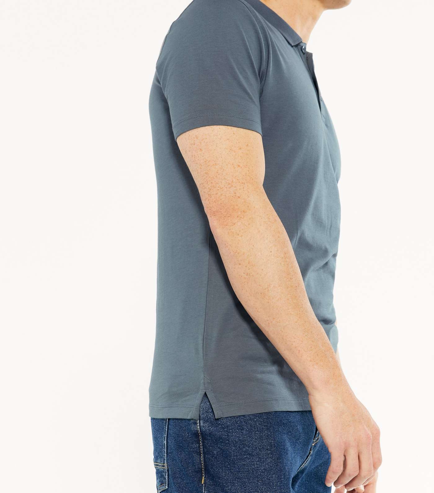 Indigo Short Sleeve Muscle Fit Polo Shirt Image 3