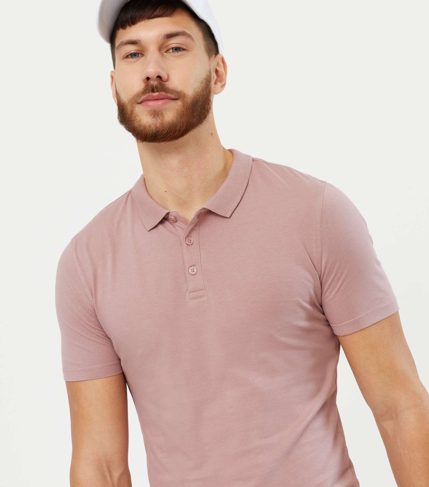 Mid Pink Short Sleeve Muscle Fit Polo Shirt Image 3
