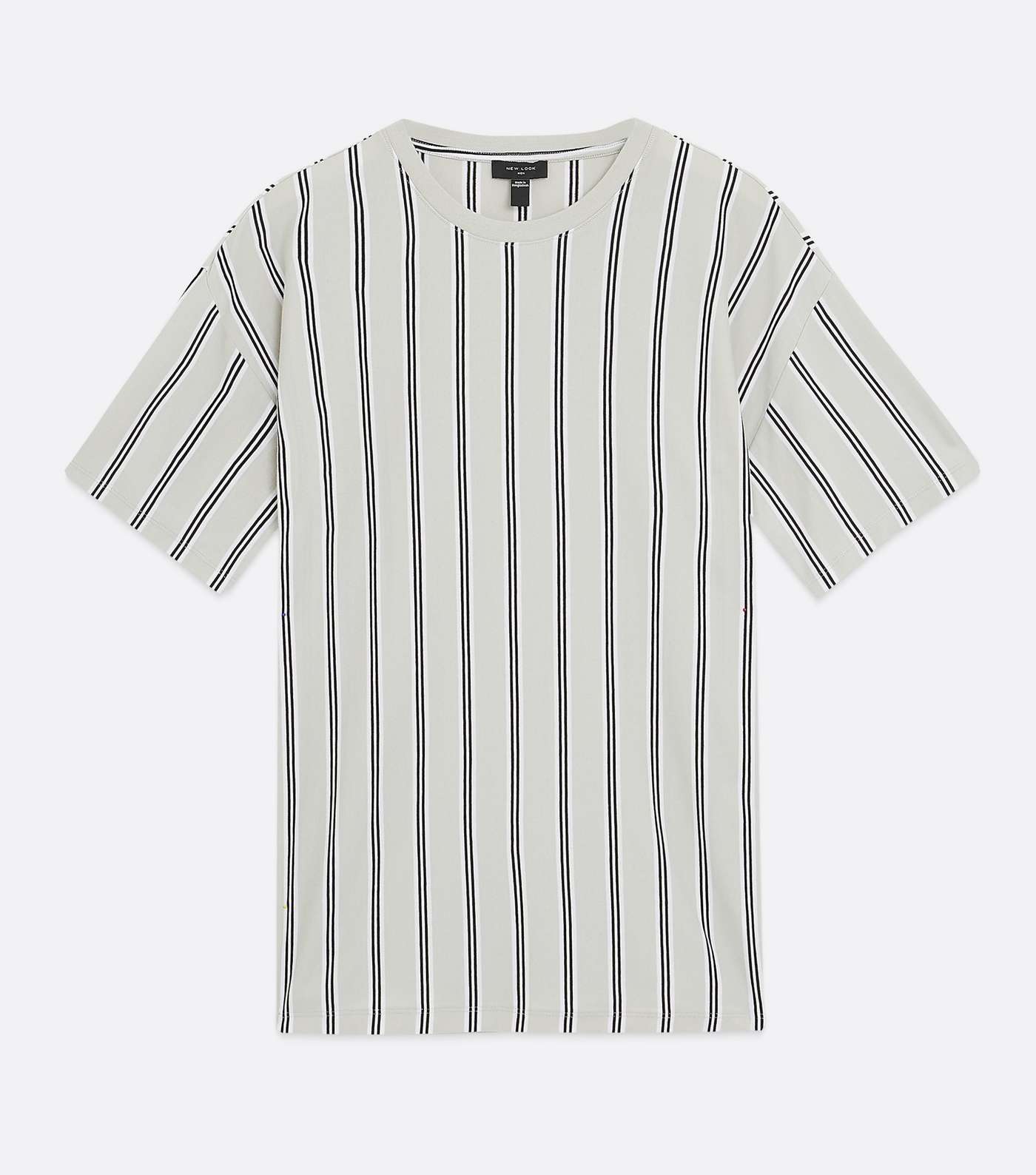 Pale Grey Stripe Oversized T-Shirt Image 5