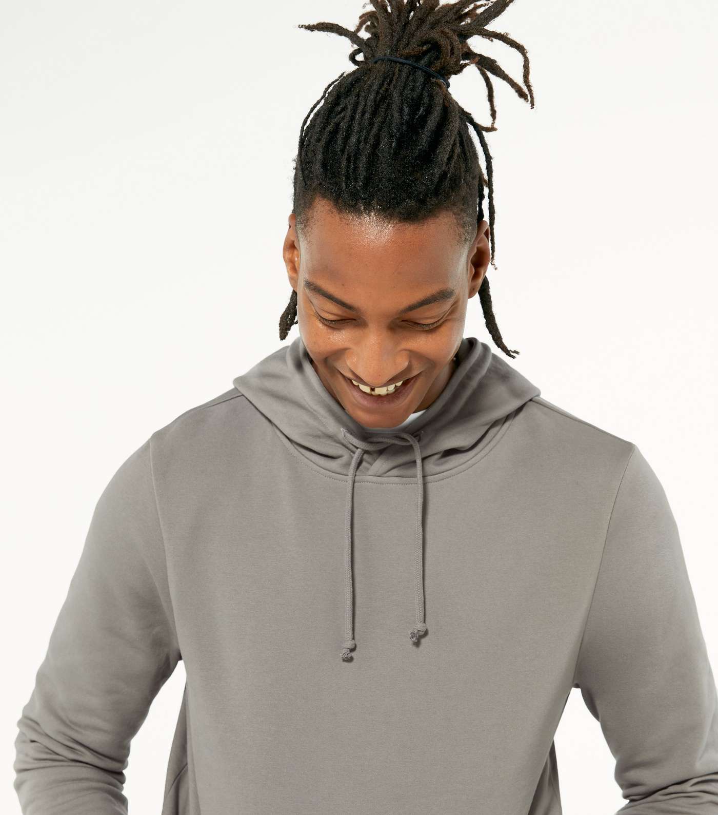 Pale Grey Jersey Pocket Front Hoodie Image 3