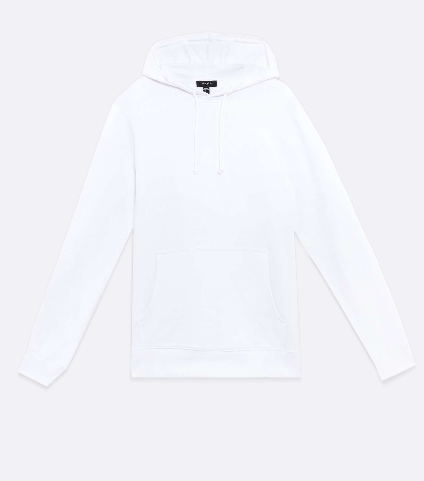 White Jersey Pocket Front Hoodie Image 5