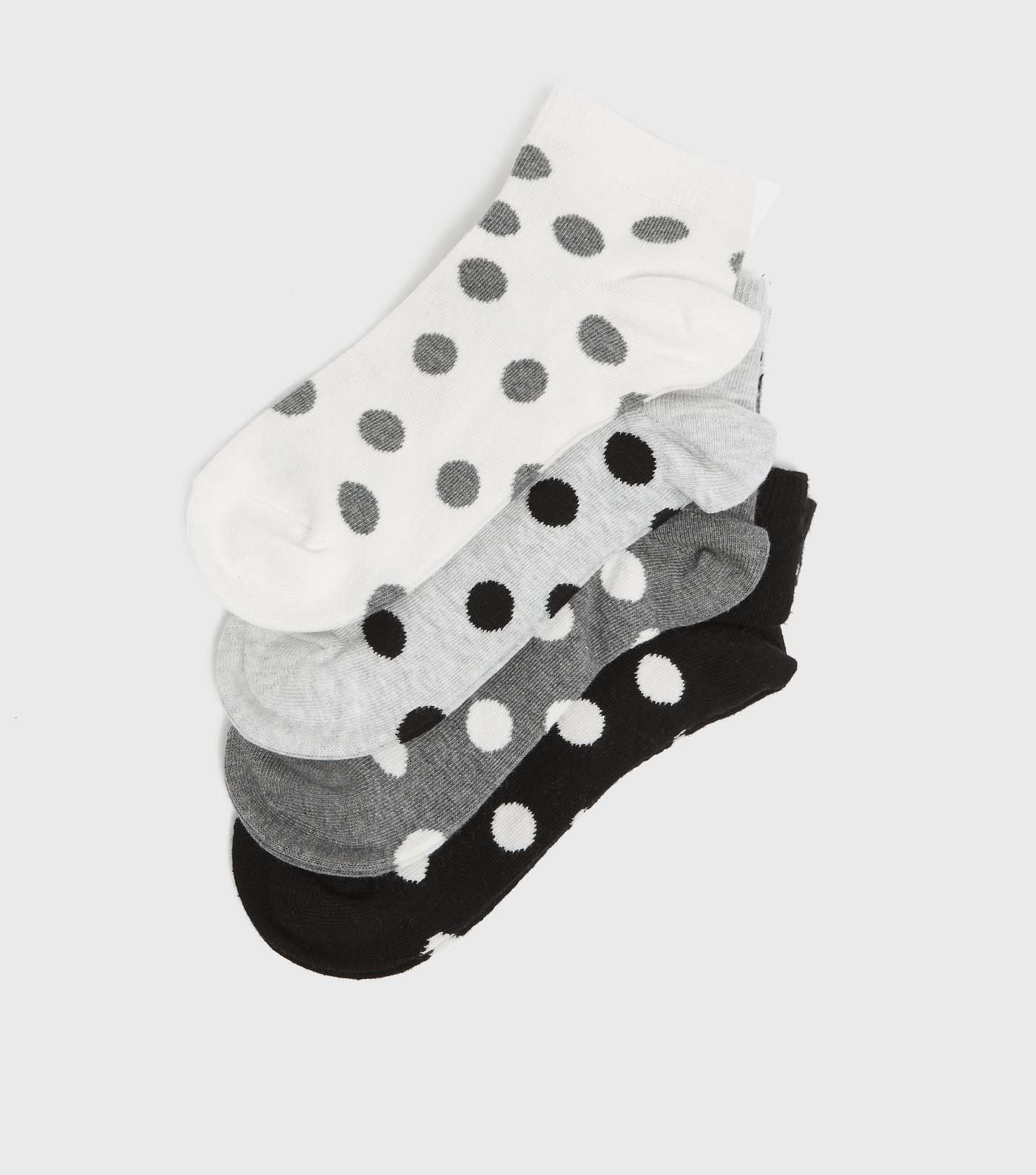 4 Pack Black and Grey Spot Trainer Socks