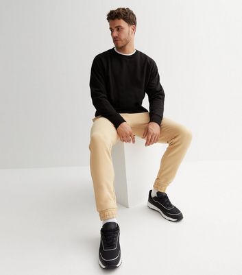 Stone Jersey Cuffed Joggers | New Look