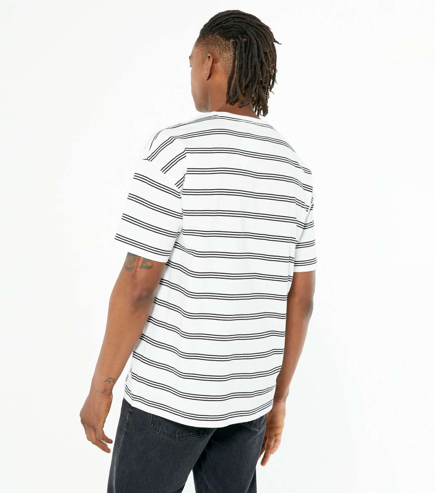 White Stripe Oversized T-Shirt Image 4