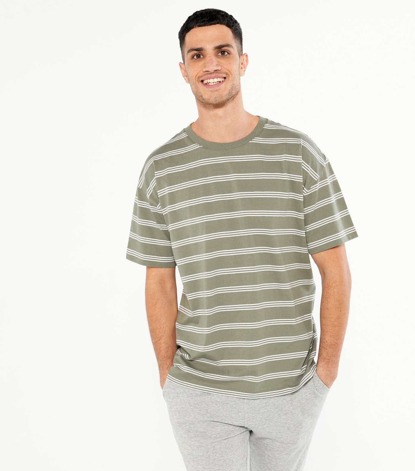 Olive Stripe Oversized T-Shirt