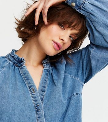 new look denim smock dress