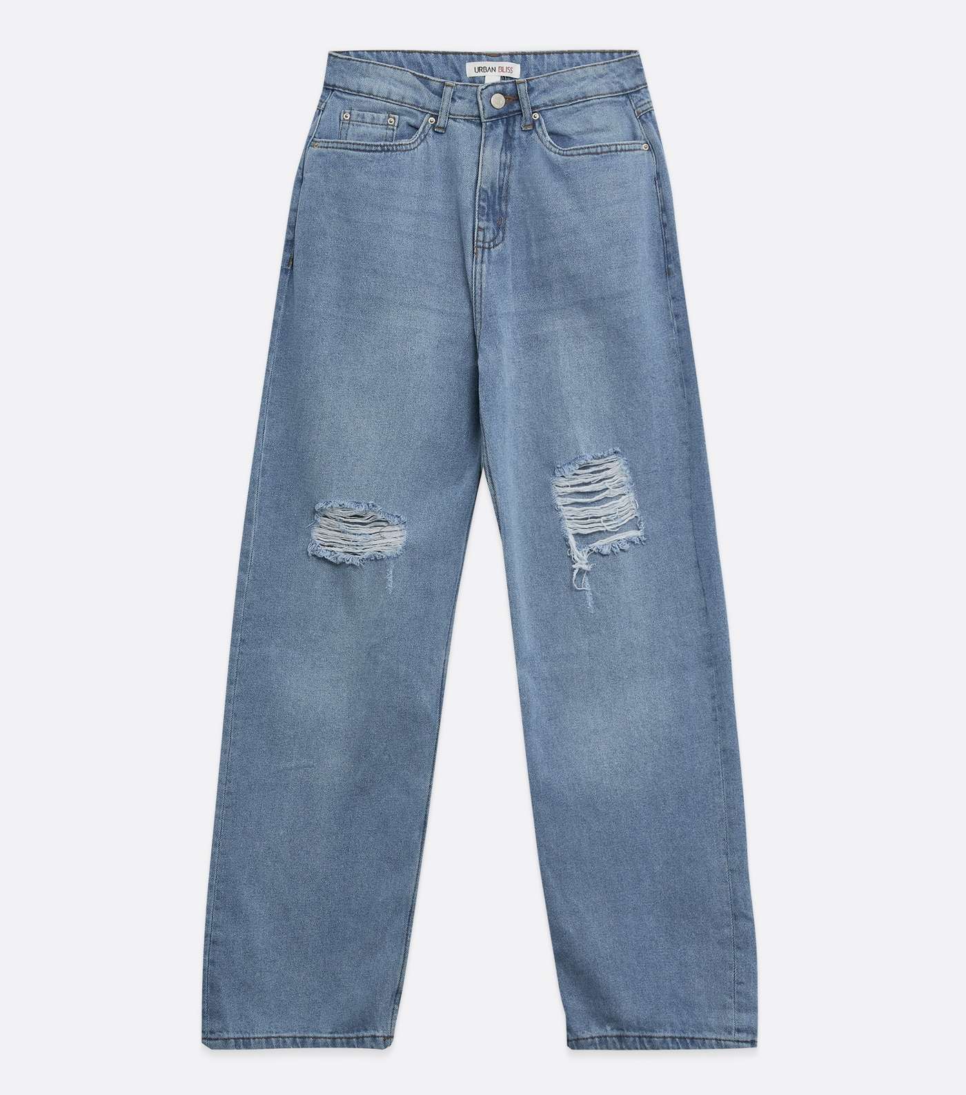 Urban Bliss Blue Ripped Wide Leg Jeans Image 5