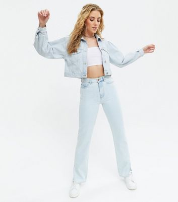 pale blue cropped jacket