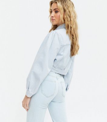 pale blue cropped jacket