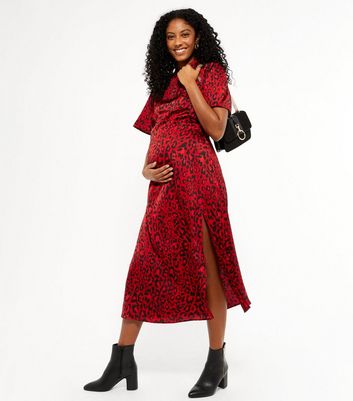 new look maternity leopard print dress