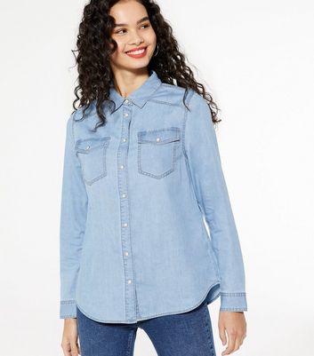 New Look Denim Shirt Long Sleeve Women's Size Small | eBay