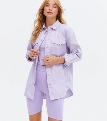 purple oversized shirt womens