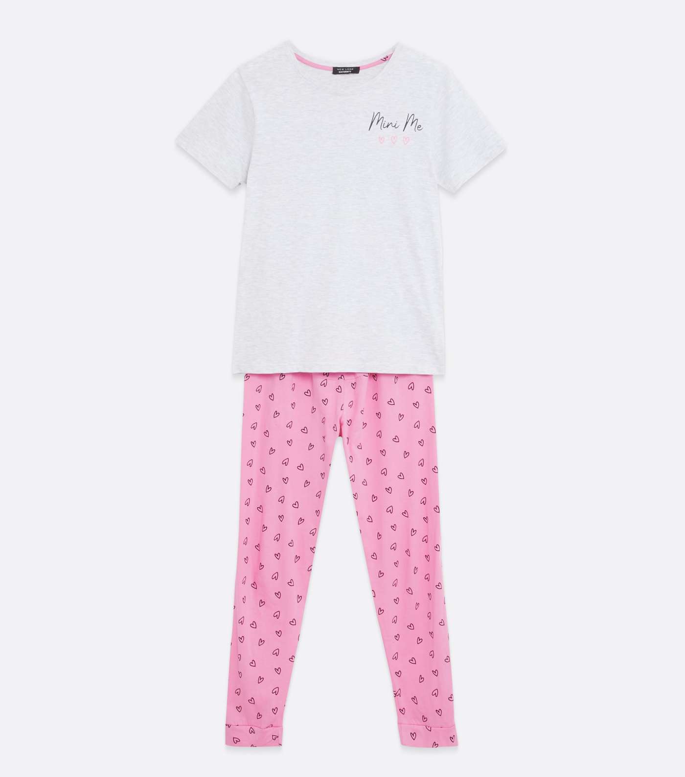 Maternity Light Grey Mini Me Logo Jogger Pyjama Set  Image 5