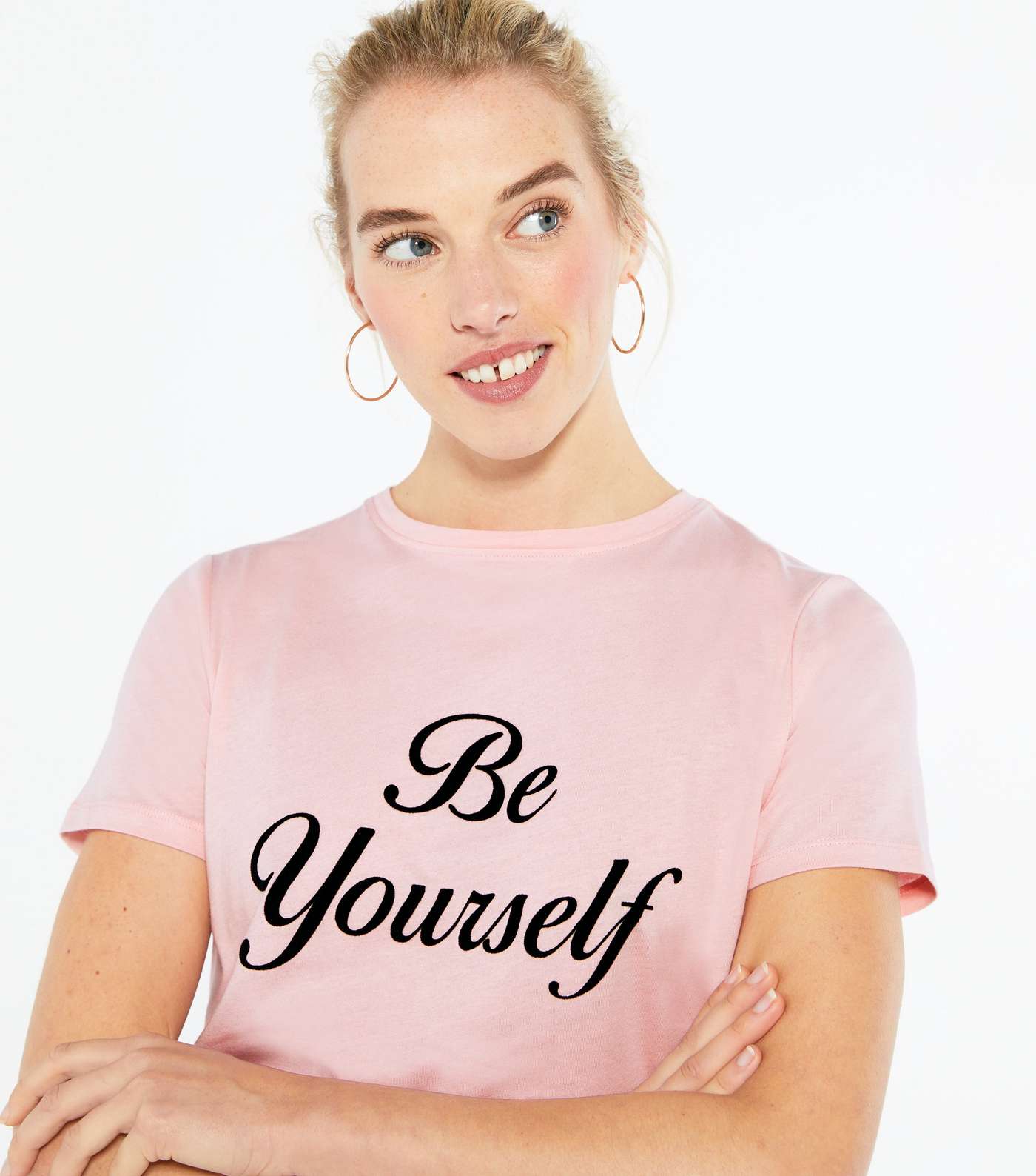 Mid Pink Be Yourself Logo T-Shirt Image 4